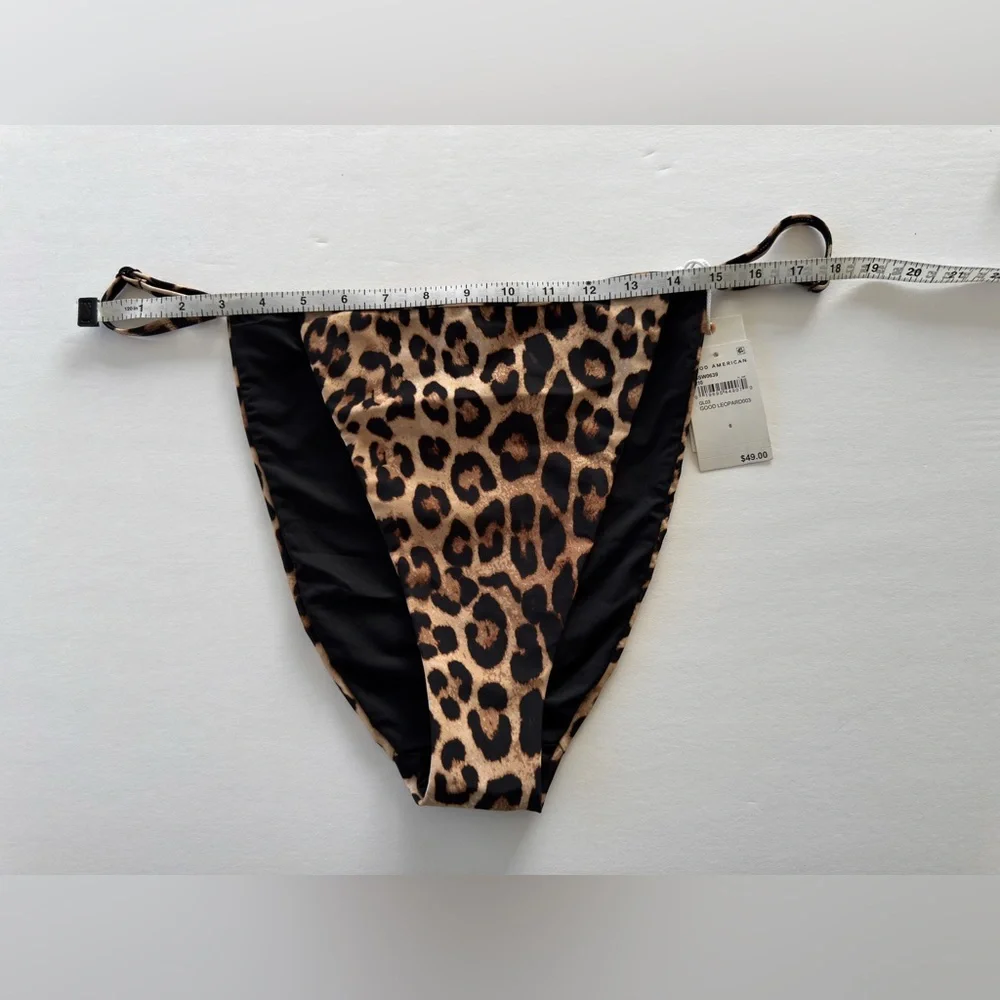 Good American “Perfect Fit” Leopard Bikini Bottom, New With Tags